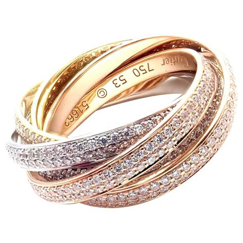 cartier ring 3 colors|cartier trinity ring for sale.